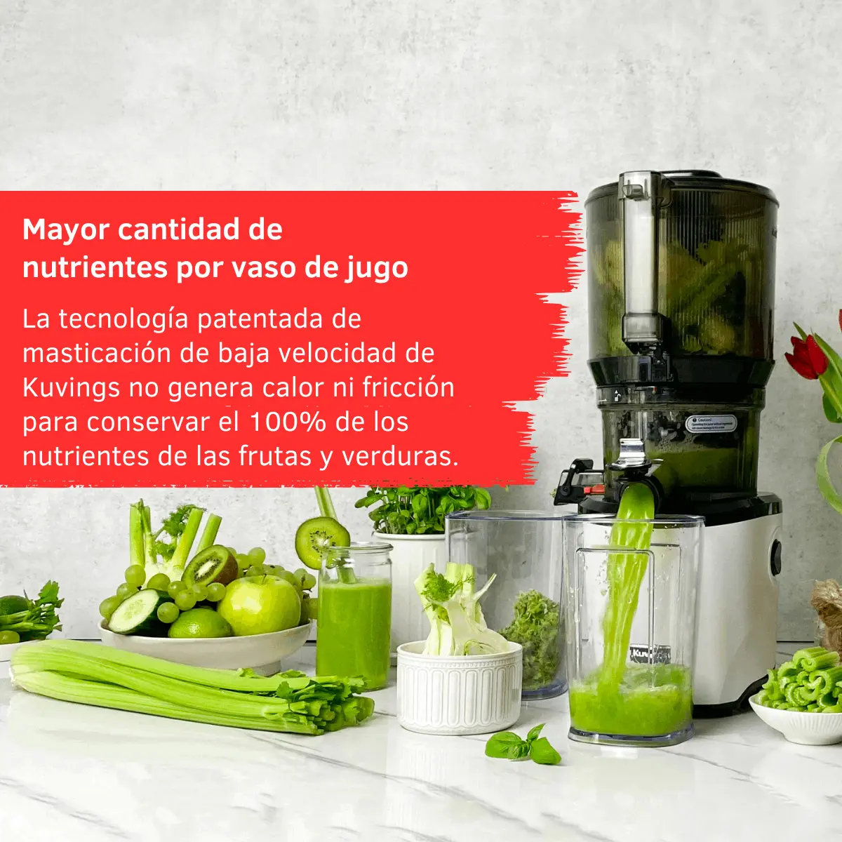 Kuvings AUTO10 | Extractor de jugos prensado en frío manos libres Kuvings México