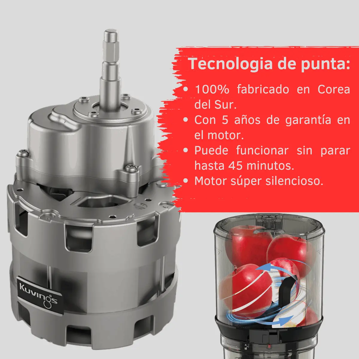 Kuvings AUTO10 | Extractor de jugos prensado en frío manos libres Kuvings México