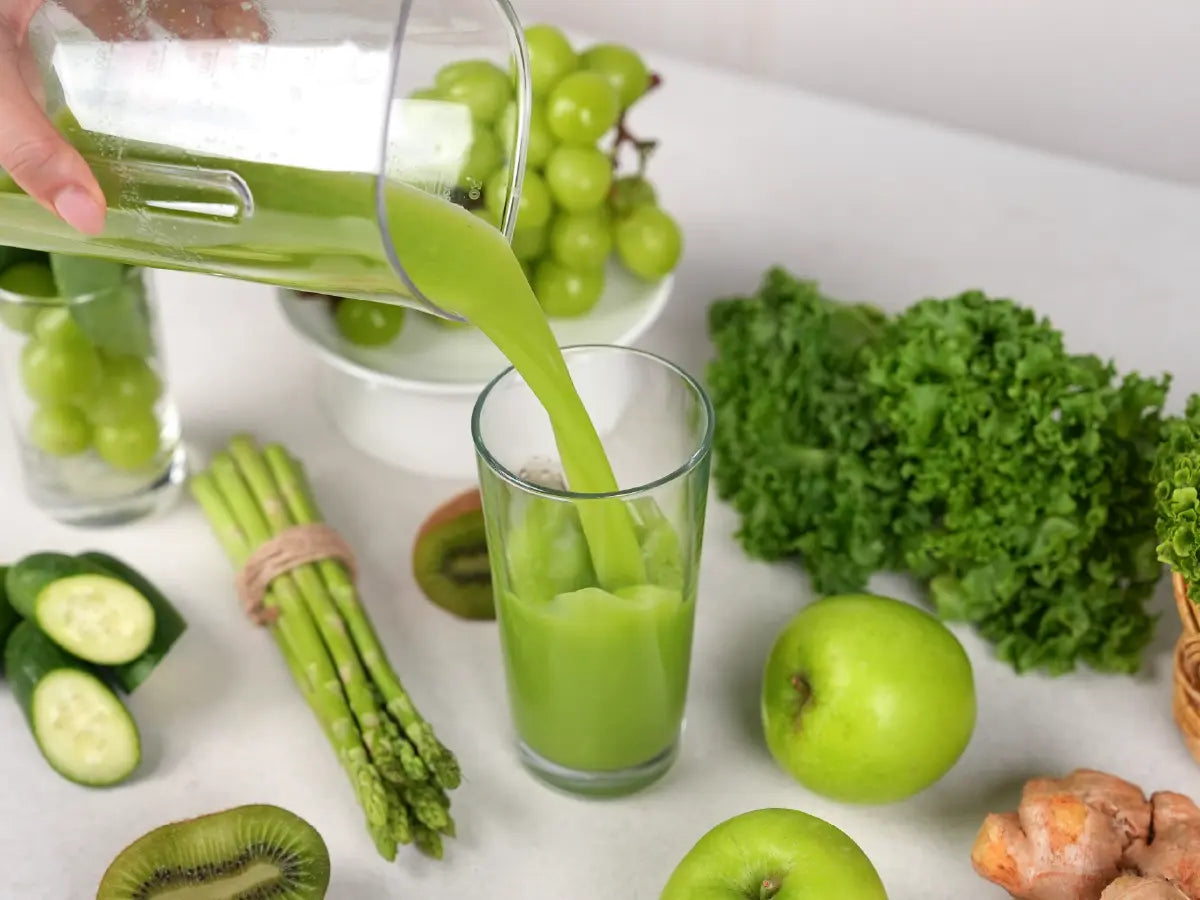 Jugo verde prensado en frío