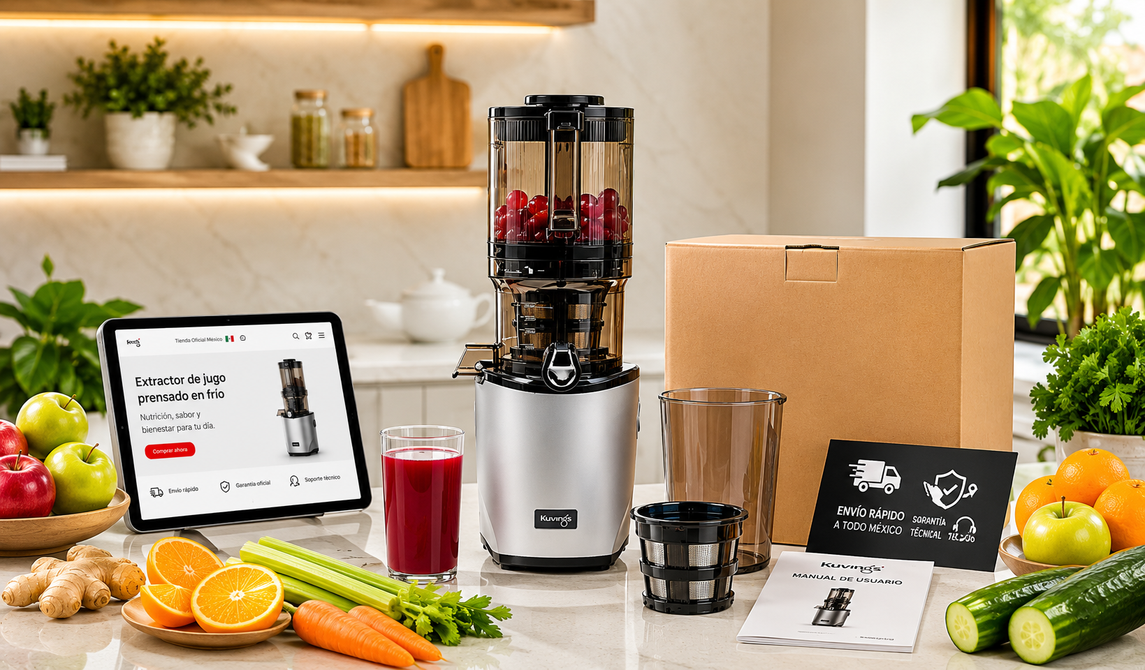 Servicio de entrega de un extractor de jugo Kuvings en México